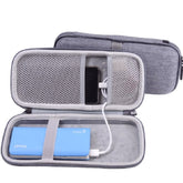 Handy Power Bank Datenkabel EVA Aufbewahrungstasche, Grau, Schwarz